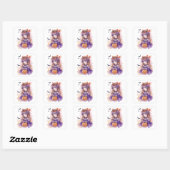 Halloween Waterverf Princess Vierkante Sticker (Vel)