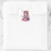 Halloween Waterverf Princess Vierkante Sticker (Tas)