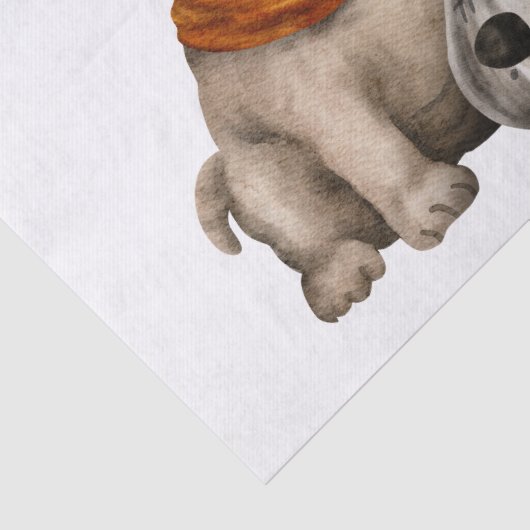 Halloween Waterverf Pug Dog Owl Tissuepapier (Detail)