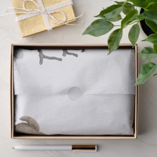 Halloween Waterverf Pug Dog Owl Tissuepapier (Geschenk)