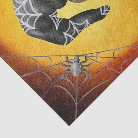 Halloween Waterverf Pug Dog Spider Tissuepapier (Detail)