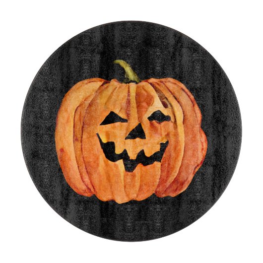 Halloween Waterverf Pumpkin Snijplank (Voorkant)
