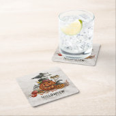 Halloween Waterverf Scary Pumpkins Kartonnen Onderzetters (Insitu)