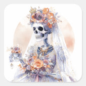 Halloween Waterverf Skelet Stickers (Voorkant)