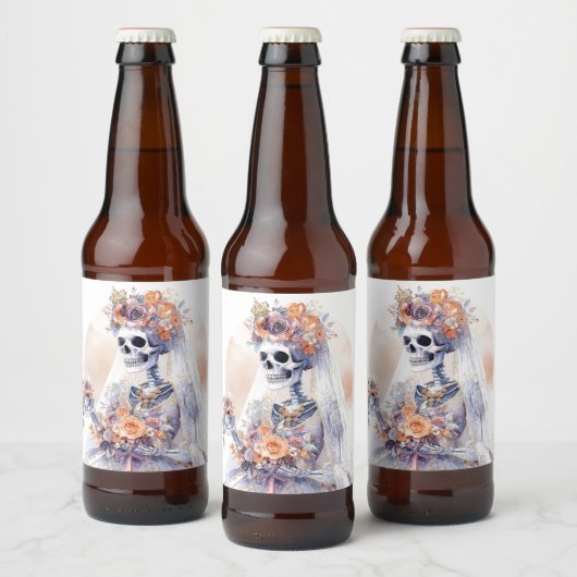 Halloween Waterverf Skeleton Beer Labels Bier Etiket (Flessen)
