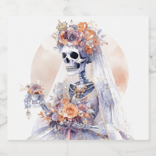 Halloween Waterverf Skeleton Beer Labels Bier Etiket (Enkel label)