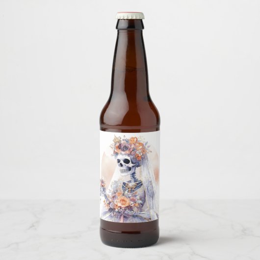 Halloween Waterverf Skeleton Beer Labels Bier Etiket (Voorkant)