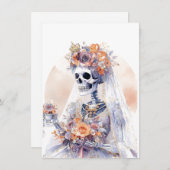 Halloween Waterverf Skeleton Kaart (Voorkant / Achterkant)