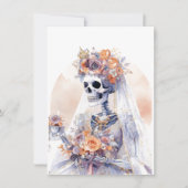 Halloween Waterverf Skeleton Kaart (Voorkant)