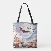 Halloween-waterverf Tote Bag (Achterkant)