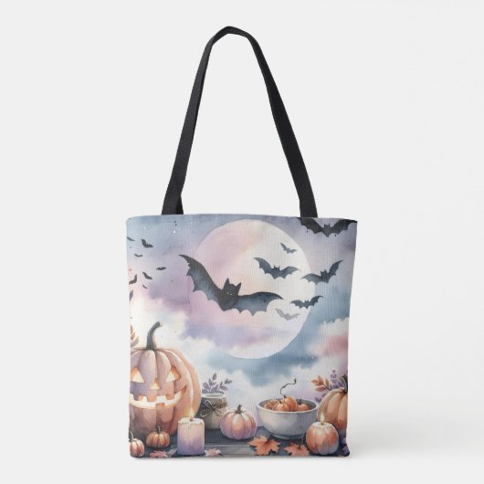 Halloween-waterverf Tote Bag (Achterkant)