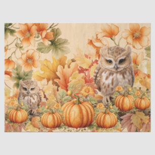 Halloween Waterverf Uilen & Pompoenen Decoupage Tissuepapier