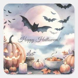 Halloween-waterverf Vierkante Sticker
