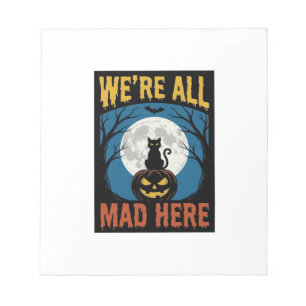 Halloween We Waren Allemaal Gek Hier Maan Kat Pomp Notitieblok