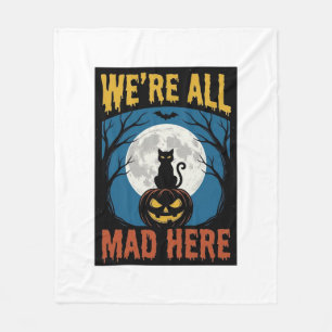 Halloween We Waren Hier Allemaal Gek Maan Kat Pomp Fleece Deken