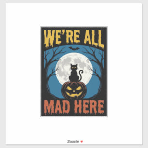 Halloween We Waren Hier Allemaal Gekke Maan Kat Po Sticker