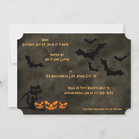 Halloween - We zijn u bang Kaart (Achterkant)