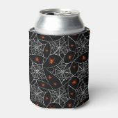 Halloween web en spinnen achtergrond. blikjeskoeler (Blikje Voorkant)