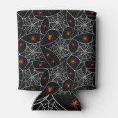 Halloween web en spinnen achtergrond. blikjeskoeler (Achterkant)