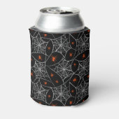 Halloween web en spinnen achtergrond. blikjeskoeler (Blikje Achterkant)
