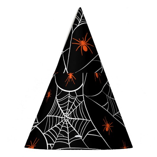 Halloween web en spinnen achtergrond. feesthoedjes (Links)