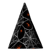 Halloween web en spinnen achtergrond. feesthoedjes (Rechts)