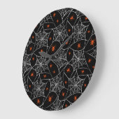 Halloween web en spinnen achtergrond. grote klok (Hoek)
