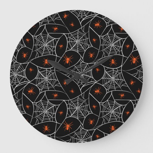 Halloween web en spinnen achtergrond. grote klok (Voorkant)