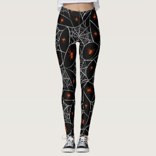 Halloween web en spinnen achtergrond. leggings