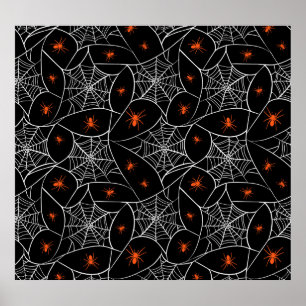Halloween web en spinnen achtergrond. poster