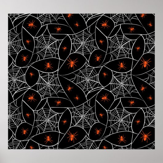 Halloween web en spinnen achtergrond. poster (Voorkant)