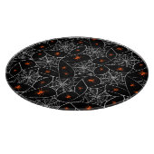 Halloween web en spinnen achtergrond. snijplank (Hoek)