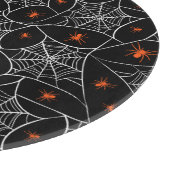 Halloween web en spinnen achtergrond. snijplank (Hoek)