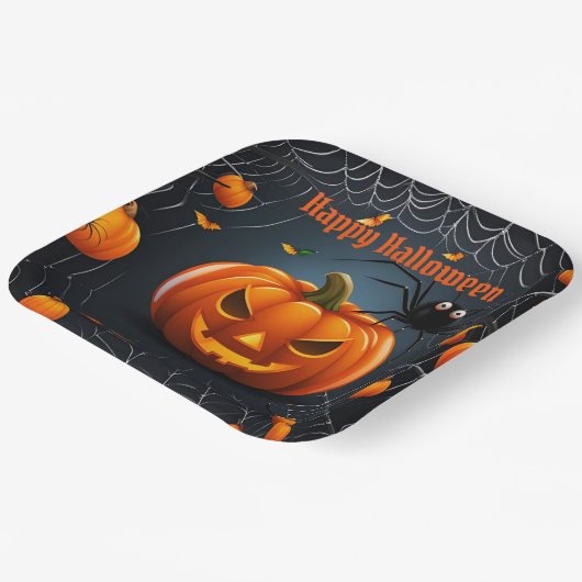 Halloween Web Papieren Bordje (Gebogen)