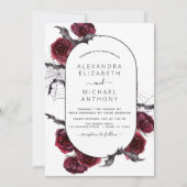 Halloween Wedding Autumn Herfst Burgundy Kaart (Voorkant)