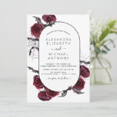 Halloween Wedding Autumn Herfst Burgundy Kaart (Staand voorkant)