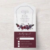 Halloween Wedding Autumn Herfst Dark Burgundy Blac All In One Uitnodiging (Binnen)