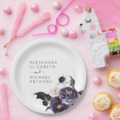 Halloween Wedding Autumn Herfst Donker Paars Papieren Bordje (Feest)