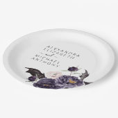Halloween Wedding Autumn Herfst Donker Paars Papieren Bordje (Gekanteld)