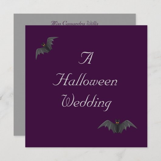 Halloween Wedding - Bat Duo [a] Kaart (Voorkant / Achterkant)