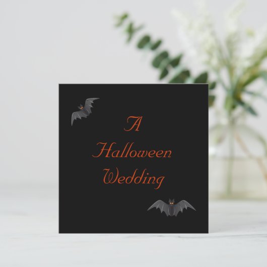 Halloween Wedding - Bat Duo [a] Kaart (Staand voorkant)
