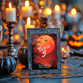 Halloween Wedding Bats Volle Maan Kaart