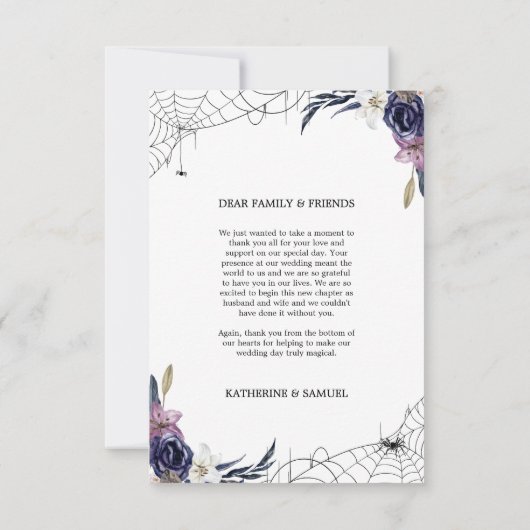 Halloween Wedding Bedankkaart (Achterkant)