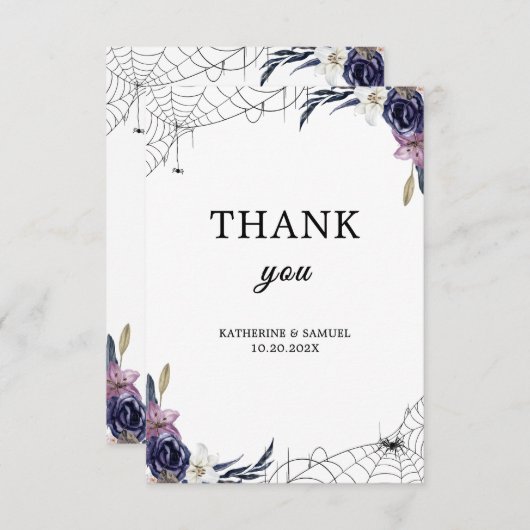 Halloween Wedding Bedankkaart (Voorkant / Achterkant)