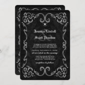 Halloween Wedding Black Gothic RECEPT OP BACK Kaart (Voorkant / Achterkant)