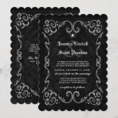 Halloween Wedding Black Gothic RECEPT OP BACK Kaart (Voorkant / Achterkant)