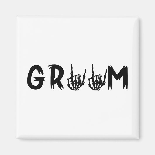 Halloween Wedding Bride Groom Skeleton tot de dood Magneet (Voorkant)