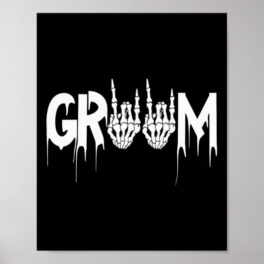 Halloween Wedding Bride Groom Skeleton tot de dood Poster (Voorkant)