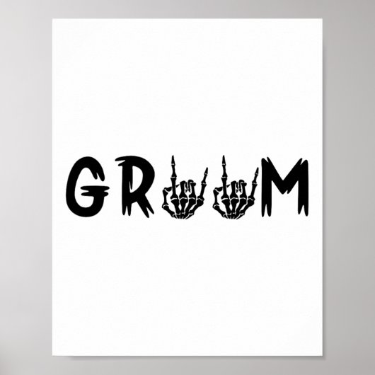 Halloween Wedding Bride Groom Skeleton tot de dood Poster (Voorkant)