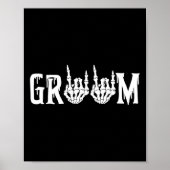 Halloween Wedding Bride Groom Skeleton tot de dood Poster (Voorkant)
